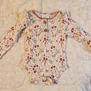 LAURA ASHLEY Floral Long Sleeve Onsie